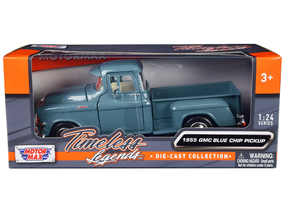 1955 GMC Blue Chip Pickup Truck Light Blue "Timeless Legends" Series 1/24 Diecast Model Car by Motormax-0