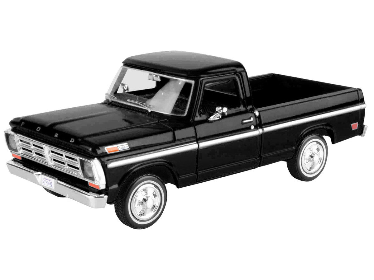 1972 Ford F-100 Pickup Truck Black "Timeless Legends" Series 1/24 Diecast Model Car by Motormax-1