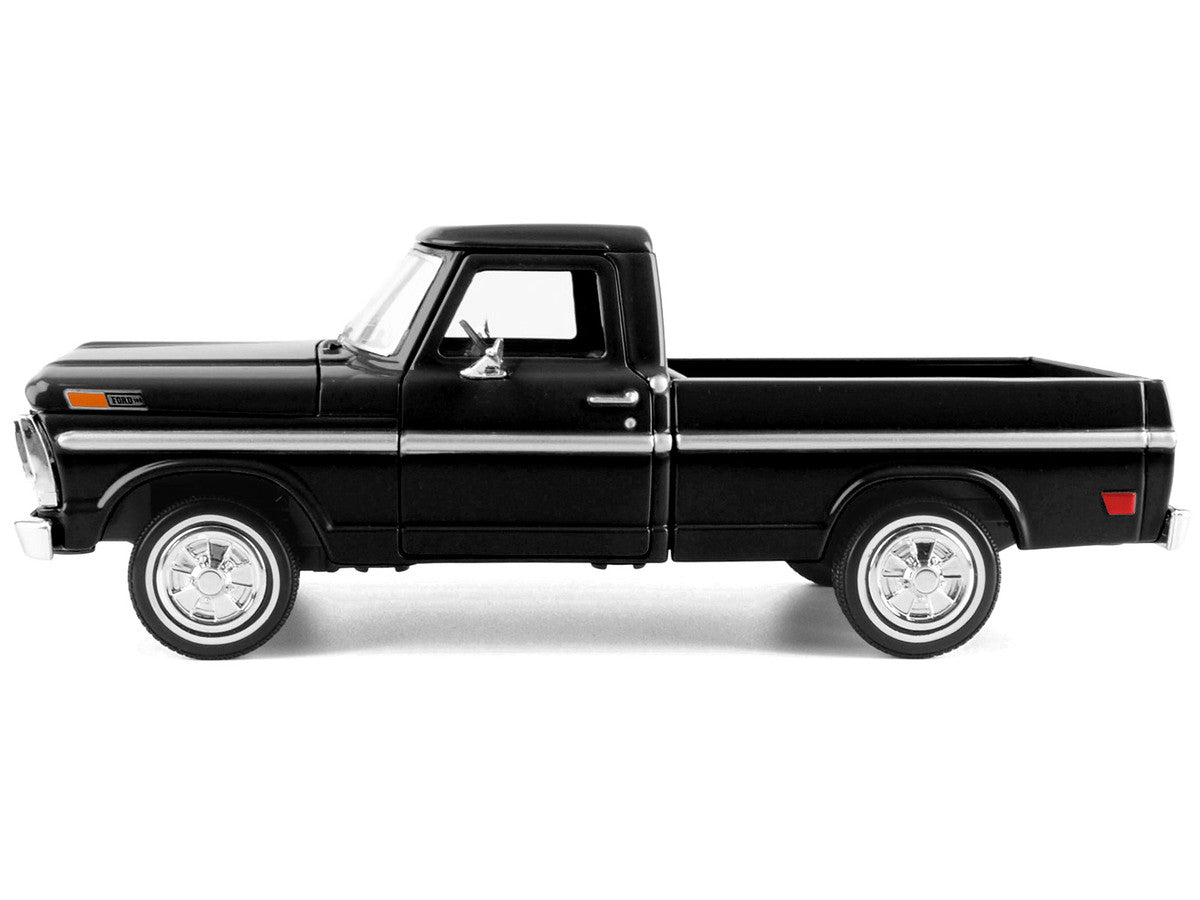 1972 Ford F-100 Pickup Truck Black "Timeless Legends" Series 1/24 Diecast Model Car by Motormax-2
