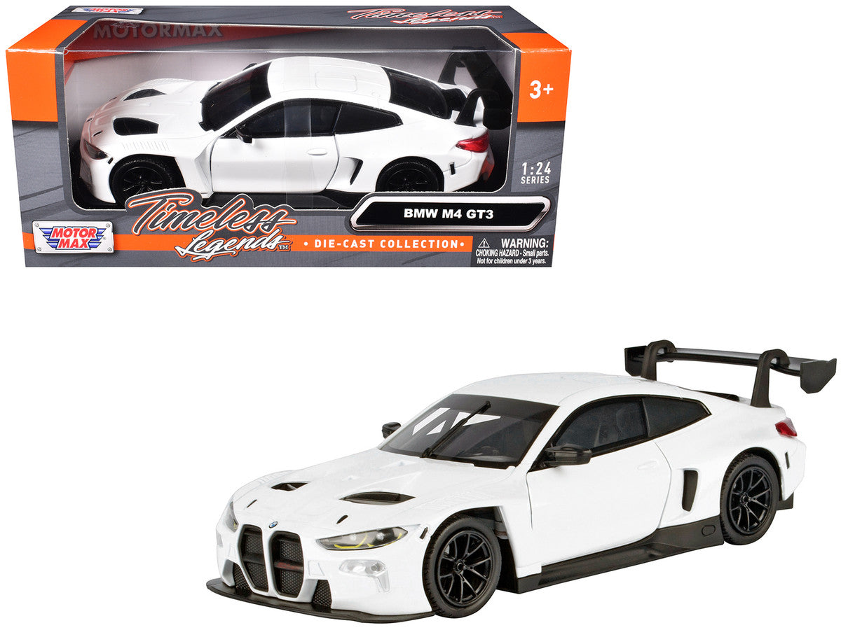 BMW M4 GT3 White "Timeless Legends" Series 1/24 Diecast Model Car by Motormax-0