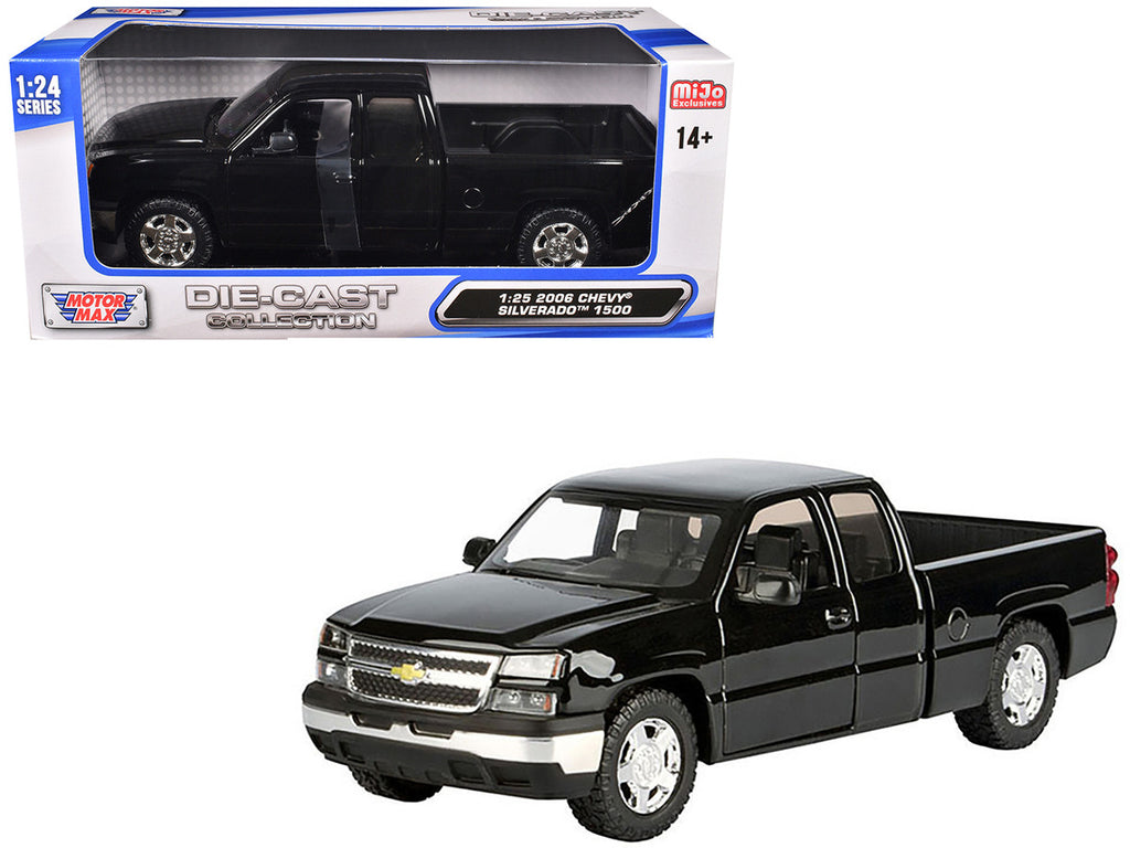 2006 Chevrolet Silverado 1500 Pickup Truck Black "Die-Cast Collection" Series 1/25 Diecast Model Car by Motormax-0