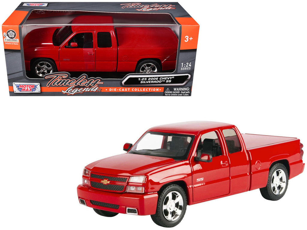 2006 Chevrolet Silverado SS Pickup Truck Red "Timeless Legends" Series 1/25 Diecast Model Car by Motormax-0