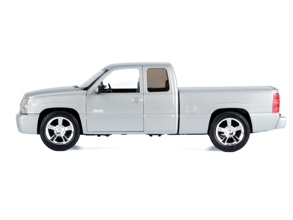 2006 Chevrolet Silverado SS Pickup Truck Silver Metallic "Timeless Legends" Series 1/25 Diecast Model Car by Motormax-1