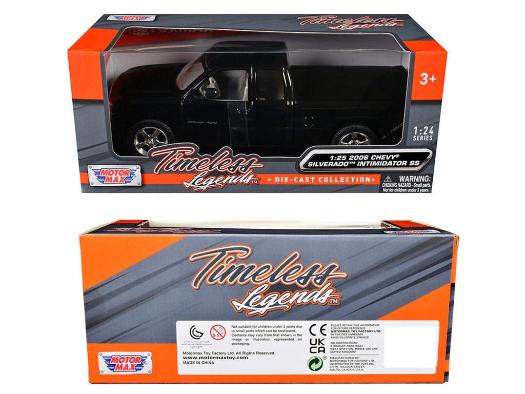 2006 Chevrolet Silverado Intimidator SS Pickup Truck Black "Timeless Legends" Series 1/25 Diecast Model Car by Motormax-0