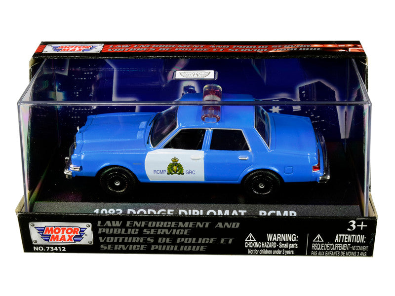 1983 Dodge Diplomat "Royal Canadian Mounted Police" (RCMP) Light Blue and White 1/43 Diecast Model Car by Motormax-0