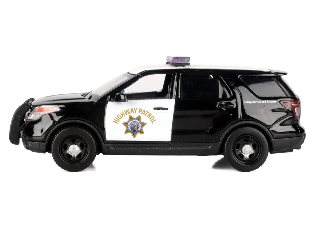 2015 Ford Police Interceptor Utility "California Highway Patrol" Black and White "Law Enforcement and Public Service" Series 1/43 Diecast Model Car by Motormax-1