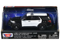 2022 Ford Police Interceptor Utility Black and White Unmarked "Law Enforcement and Public Service" Series 1/43 Diecast Model Car by Motormax-0