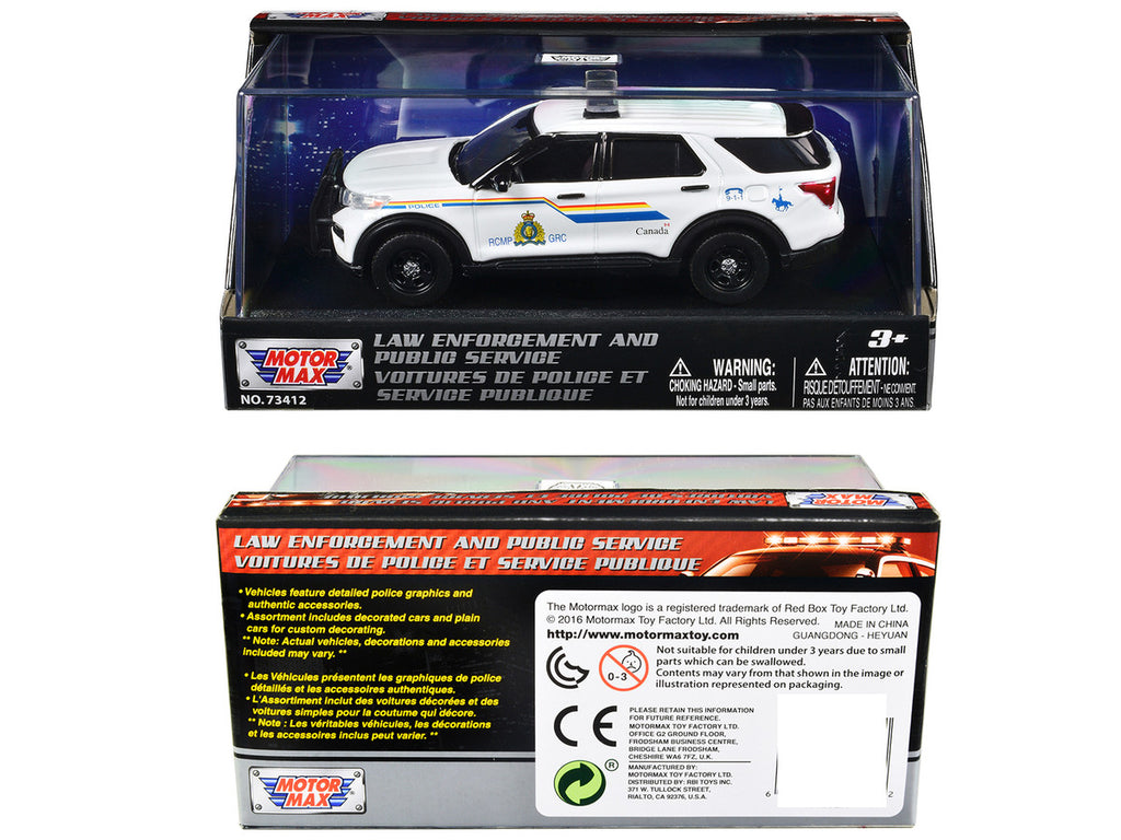 2022 Ford Police Interceptor Utility "RCMP (Royal Canadian Mounted Police)" White "Law Enforcement and Public Service" Series 1/43 Diecast Model Car by Motormax-2