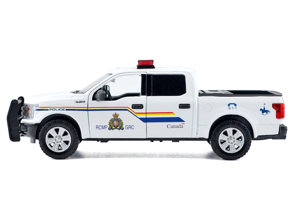 2019 Ford F-150 Lariat Crew Cab Pickup Truck "Royal Canadian Mounted Police" White with Flashing Light Bar and Front and Rear Lights and Sounds "Law Enforcement and Public Service" Series 1/24-1/27 Diecast Model Car by Motormax-0