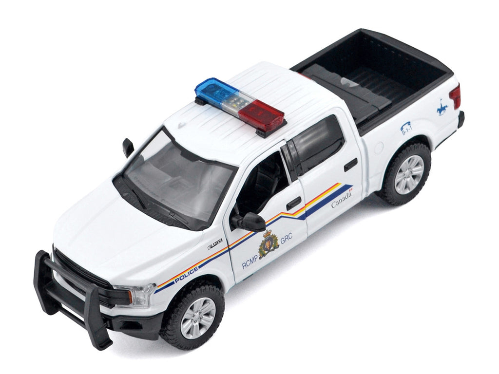 2019 Ford F-150 Lariat Crew Cab Pickup Truck "Royal Canadian Mounted Police" White with Flashing Light Bar and Front and Rear Lights and Sounds "Law Enforcement and Public Service" Series 1/24-1/27 Diecast Model Car by Motormax-1