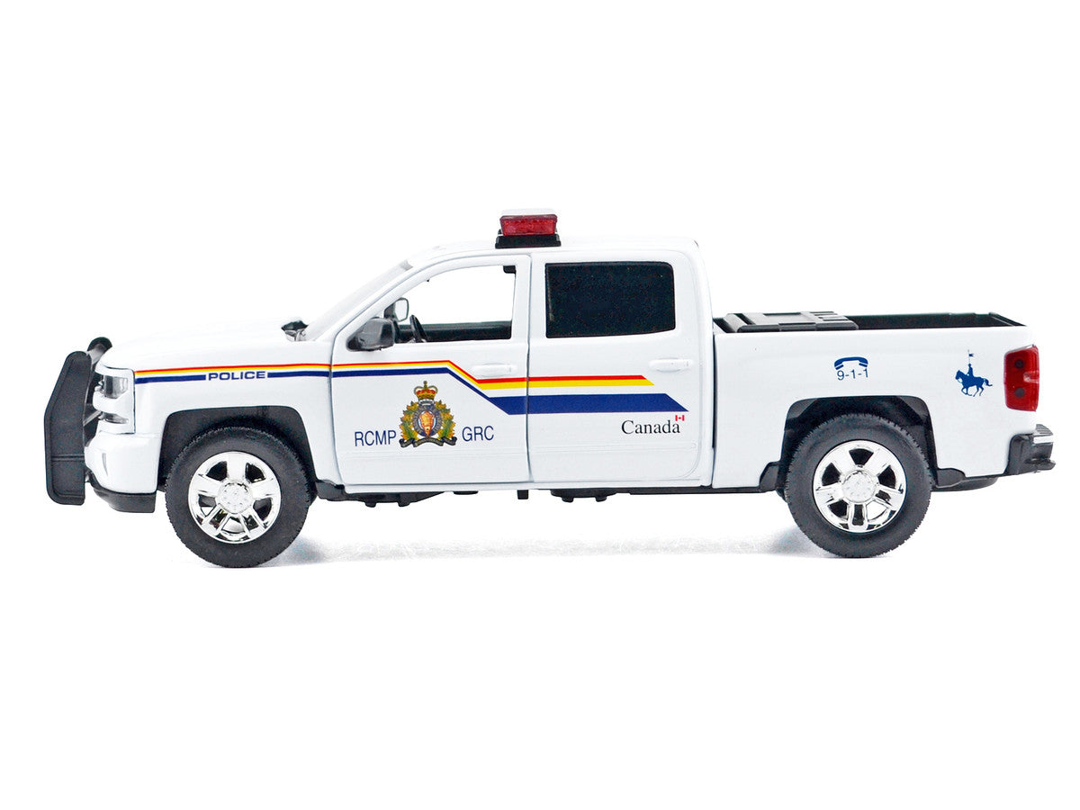 2017 Chevrolet Silverado 1500 LT Z71 Crew Cab Pickup Truck "Royal Canadian Mounted Police" White with Flashing Light Bar and Front and Rear Lights and Sounds "Law Enforcement and Public Service" Series 1/24-1/27 Diecast Model Car by Motormax-0