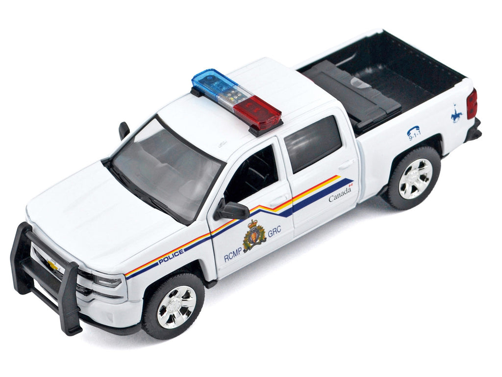 2017 Chevrolet Silverado 1500 LT Z71 Crew Cab Pickup Truck "Royal Canadian Mounted Police" White with Flashing Light Bar and Front and Rear Lights and Sounds "Law Enforcement and Public Service" Series 1/24-1/27 Diecast Model Car by Motormax-3