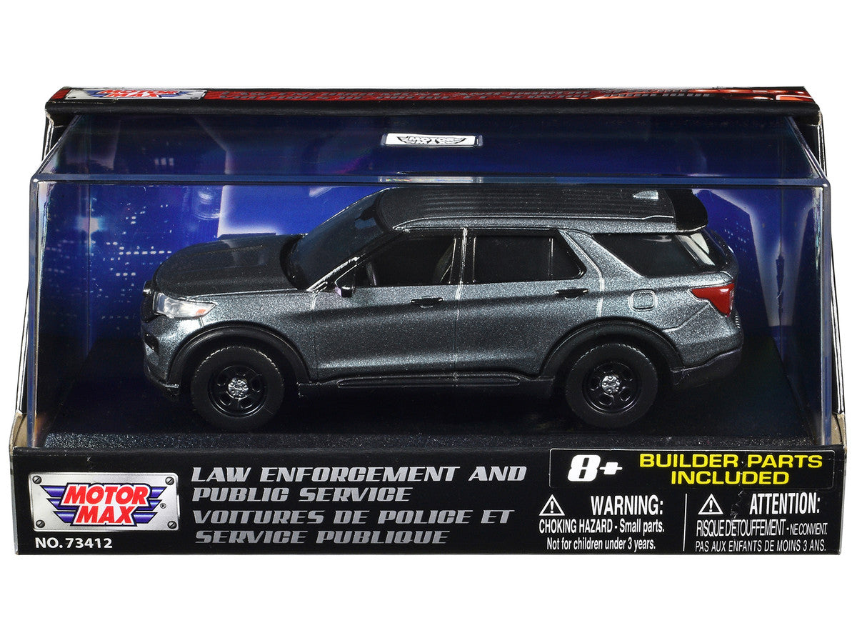2022 Ford Police Interceptor Utility Gray Metallic Unmarked "Custom Builder's Kit" "Law Enforcement and Public Service" Series 1/43 Diecast Model Car by Motormax-2