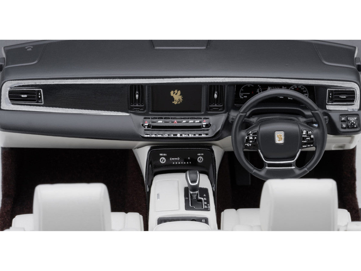 Toyota Century Open Car Convertible RHD (Right Hand Drive) Black with White Interior 1/18 Model Car by Autoart-2