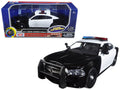 2011 Dodge Charger Pursuit Police Car Black and White with Flashing Light Bar and Front and Rear Lights and 2 Sounds 1/24 Diecast Model Car by Motormax-0