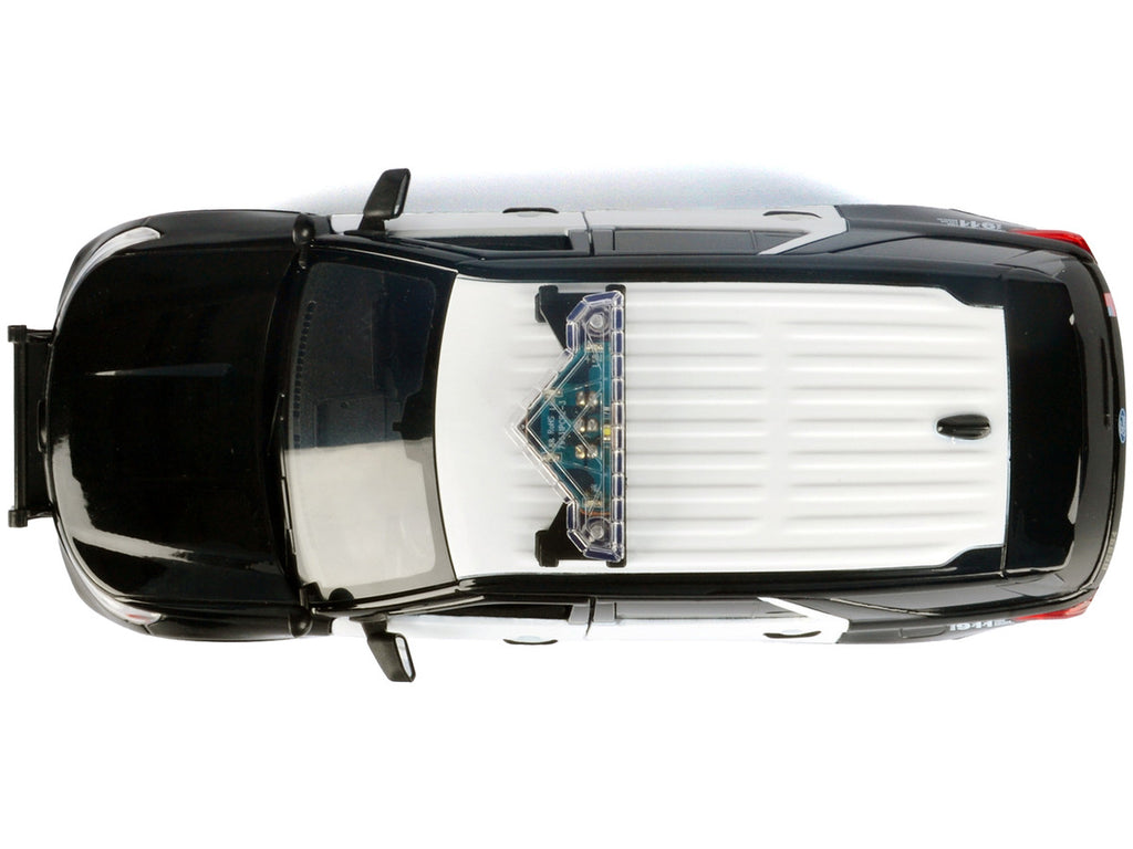 2022 Ford Police Interceptor Utility Black and White "Los Angeles Police Department (LAPD)" with Flashing Light Bar and Front and Rear Lights and Sounds 1/24 Diecast Model Car by Motormax-4
