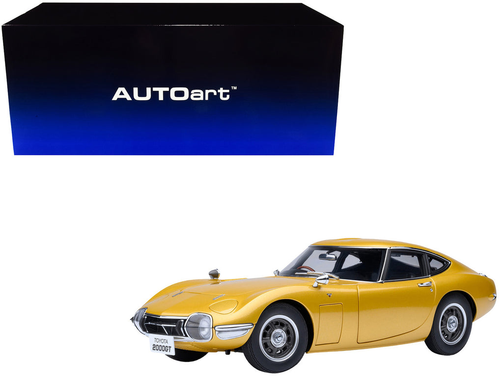 1967 Toyota 2000GT RHD (Right Hand Drive) Gold Metallic 1/18 Model Car by Autoart-4