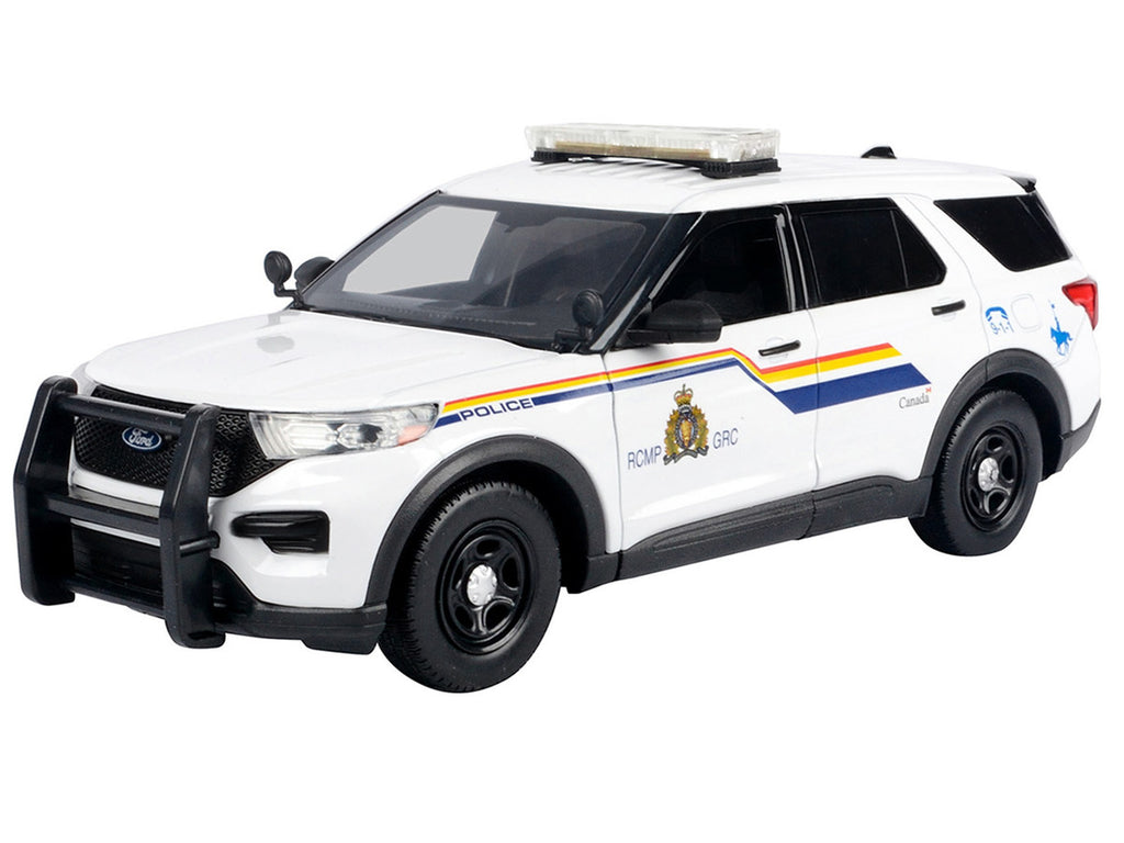 2022 Ford Police Interceptor Utility White "Royal Canadian Mounted Police (RCMP)" with Flashing Light Bar and Front and Rear Lights and Sounds 1/24 Diecast Model Car by Motormax-1