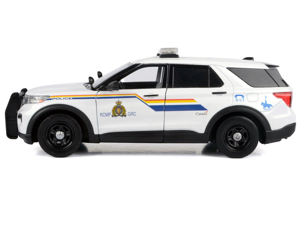 2022 Ford Police Interceptor Utility White "Royal Canadian Mounted Police (RCMP)" with Flashing Light Bar and Front and Rear Lights and Sounds 1/24 Diecast Model Car by Motormax-2