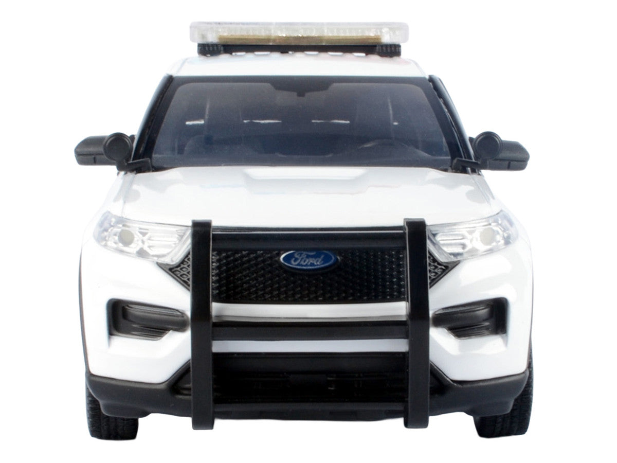 2022 Ford Police Interceptor Utility White "Royal Canadian Mounted Police (RCMP)" with Flashing Light Bar and Front and Rear Lights and Sounds 1/24 Diecast Model Car by Motormax-3