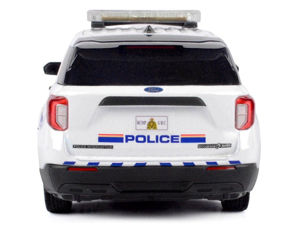 2022 Ford Police Interceptor Utility White "Royal Canadian Mounted Police (RCMP)" with Flashing Light Bar and Front and Rear Lights and Sounds 1/24 Diecast Model Car by Motormax-4