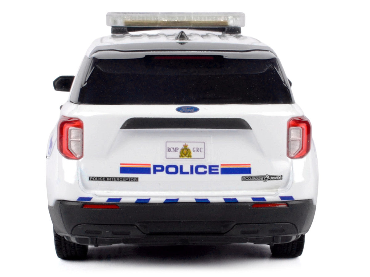 2022 Ford Police Interceptor Utility White "Royal Canadian Mounted Police (RCMP)" with Flashing Light Bar and Front and Rear Lights and Sounds 1/24 Diecast Model Car by Motormax-4