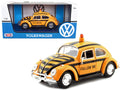 1966 Volkswagen Beetle "Follow Me" Airport Safety Vehicle Yellow with Black Stripes 1/24 Diecast Model Car by Motormax-0