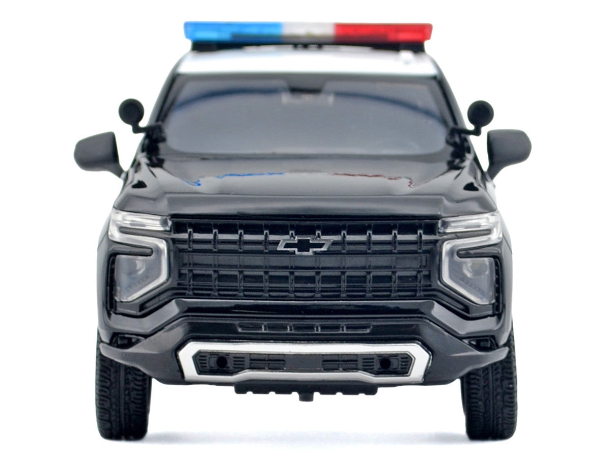 2025 Chevrolet Tahoe PPV "LAPD (Los Angeles Police Department)" Black and White with Flashing Light Bar and Front and Rear Lights and Sounds 1/24 Diecast Model Car by Motormax-3