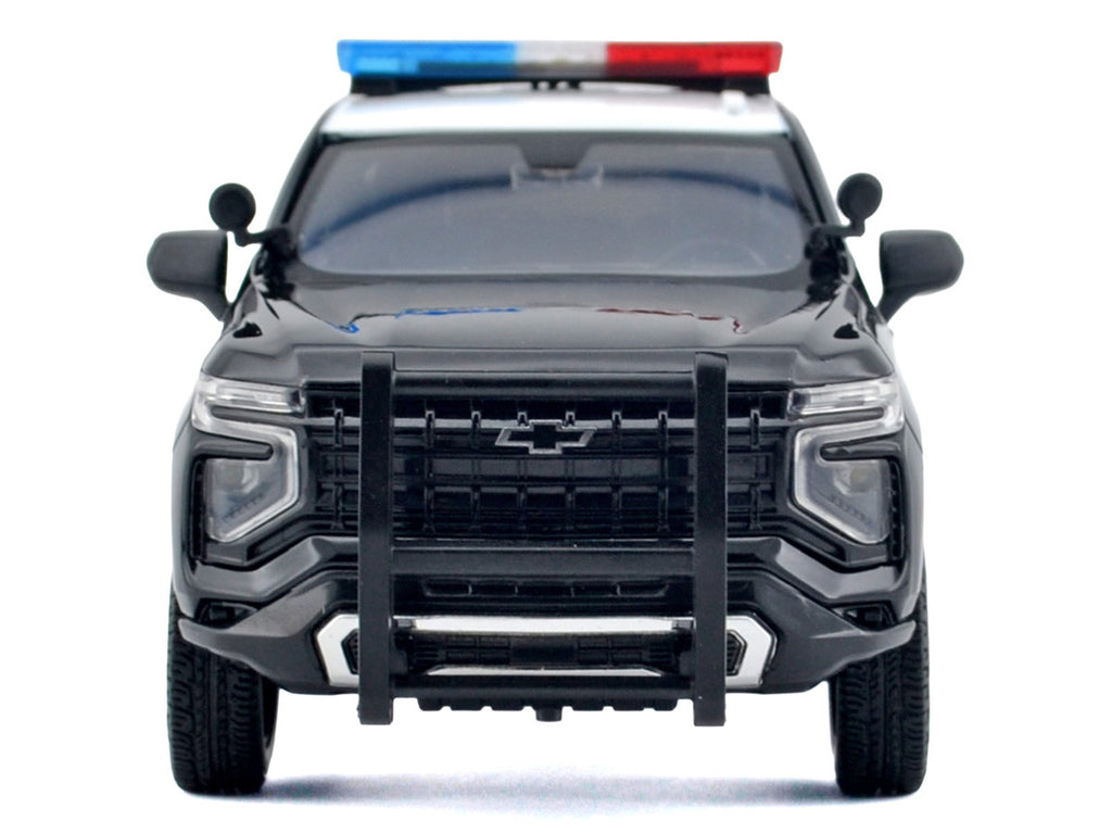 2025 Chevrolet Tahoe PPV "CHP (California Highway Patrol)" Black and White with Flashing Light Bar and Front and Rear Lights and Sounds 1/24 Diecast Model Car by Motormax-2