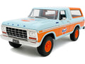 1978 Ford Bronco Light Blue and Orange "Gulf Oil" "Gulf Die-Cast Collection" 1/24 Diecast Model Car by Motormax-0
