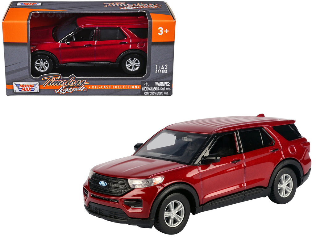 2023 Ford Explorer Red Metallic "Timeless Legends" Series 1/43 Diecast Model Car by Motormax-3