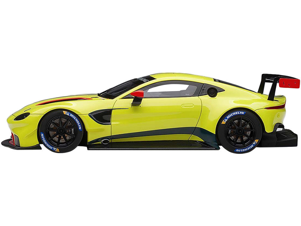 2018 Aston Martin Vantage GTE Le Mans PRO Presentation Car Lemon Green Metallic with Carbon and Red Accents "Aston Martin Racing" 1/18 Model Car by Autoart-1