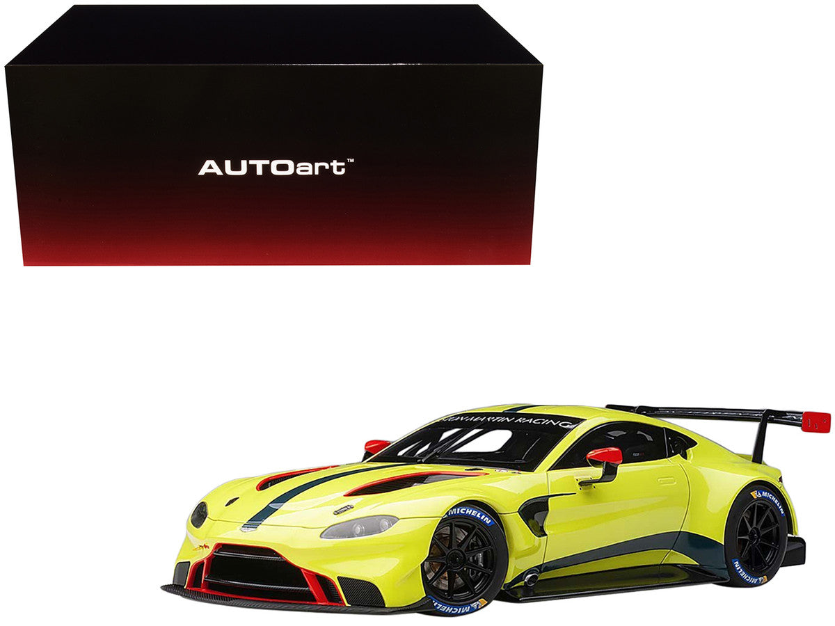 2018 Aston Martin Vantage GTE Le Mans PRO Presentation Car Lemon Green Metallic with Carbon and Red Accents "Aston Martin Racing" 1/18 Model Car by Autoart-0