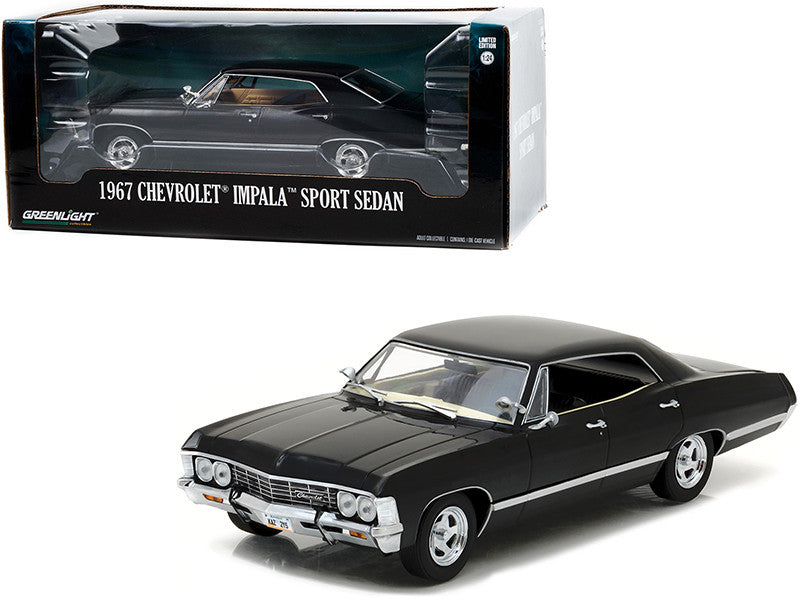 1967 Chevrolet Impala Sport Sedan Tuxedo Black 1/24 Diecast Model Car by Greenlight-0