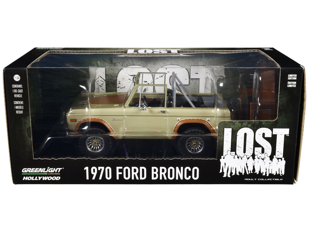 1970 Ford Bronco Gold Metallic with Brown Hood and Top  "Lost" (2004-2010) TV Series "Hollywood" Series 20 1/24 Diecast Model Car by Greenlight-2