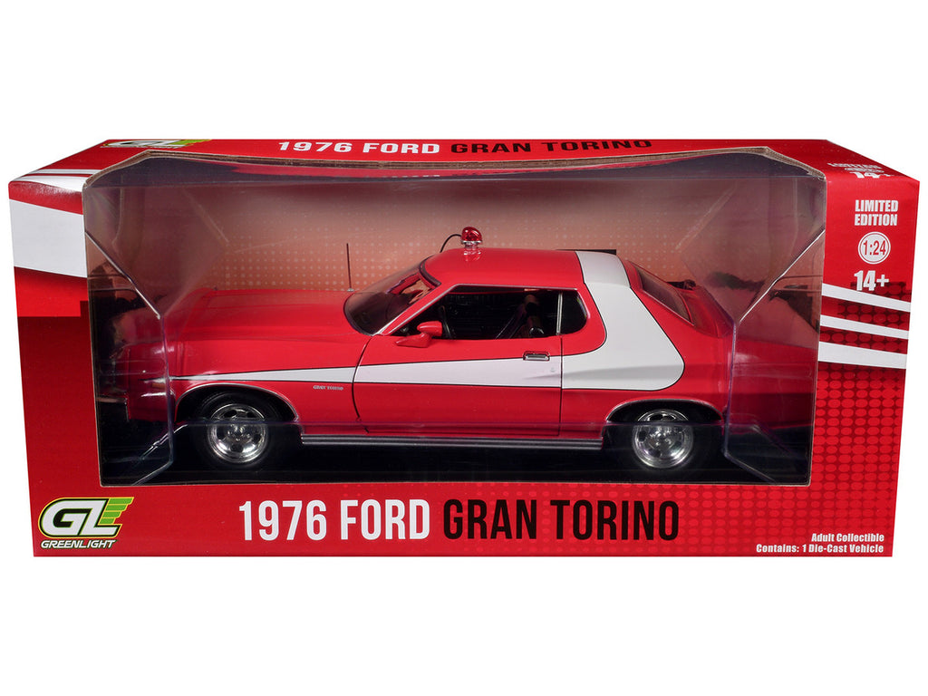 1976 Ford Gran Torino Red with White Graphics "Hollywood Greatest Hits" Series 1/24 Diecast Model Car by Greenlight-2