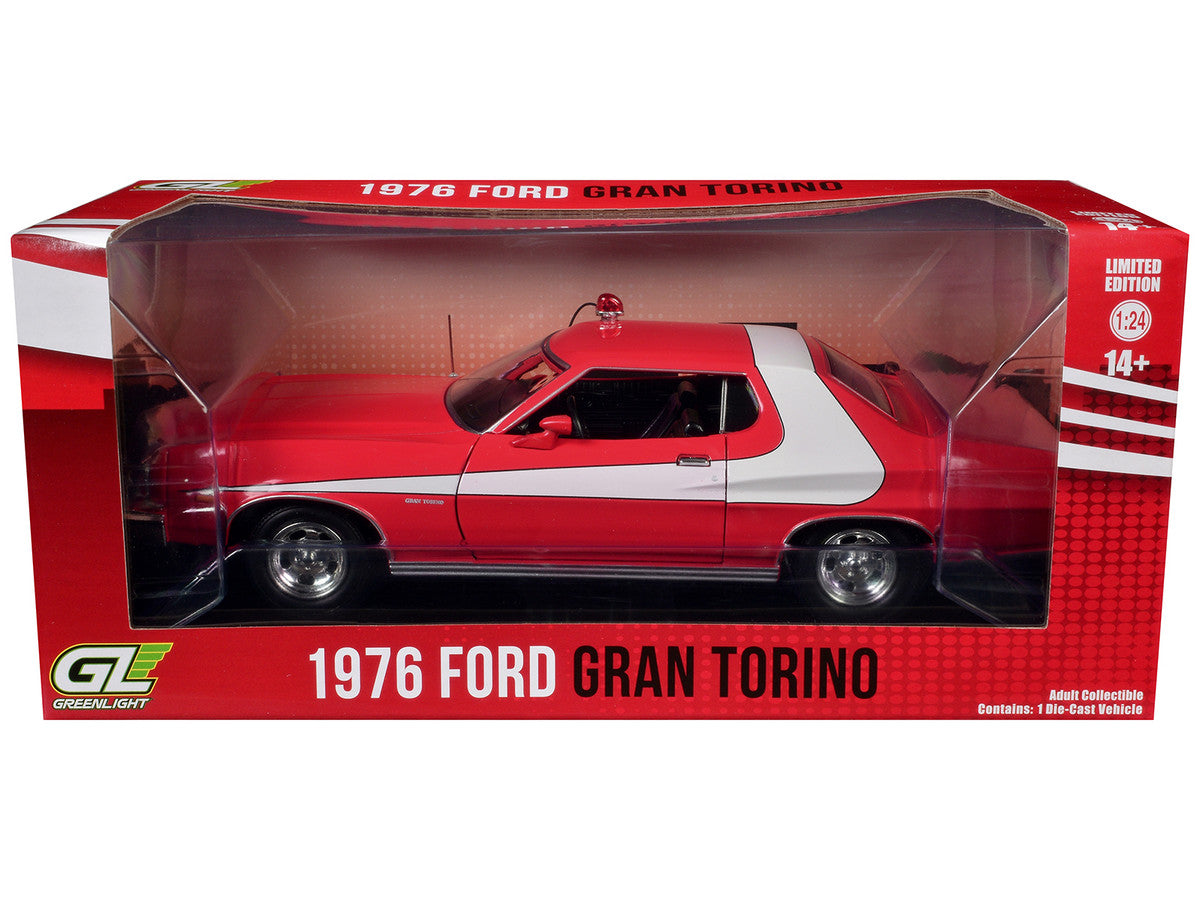 1976 Ford Gran Torino Red with White Graphics "Hollywood Greatest Hits" Series 1/24 Diecast Model Car by Greenlight-2