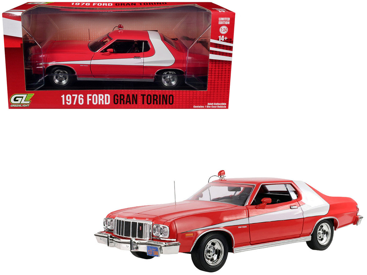 1976 Ford Gran Torino Red with White Graphics "Hollywood Greatest Hits" Series 1/24 Diecast Model Car by Greenlight-0