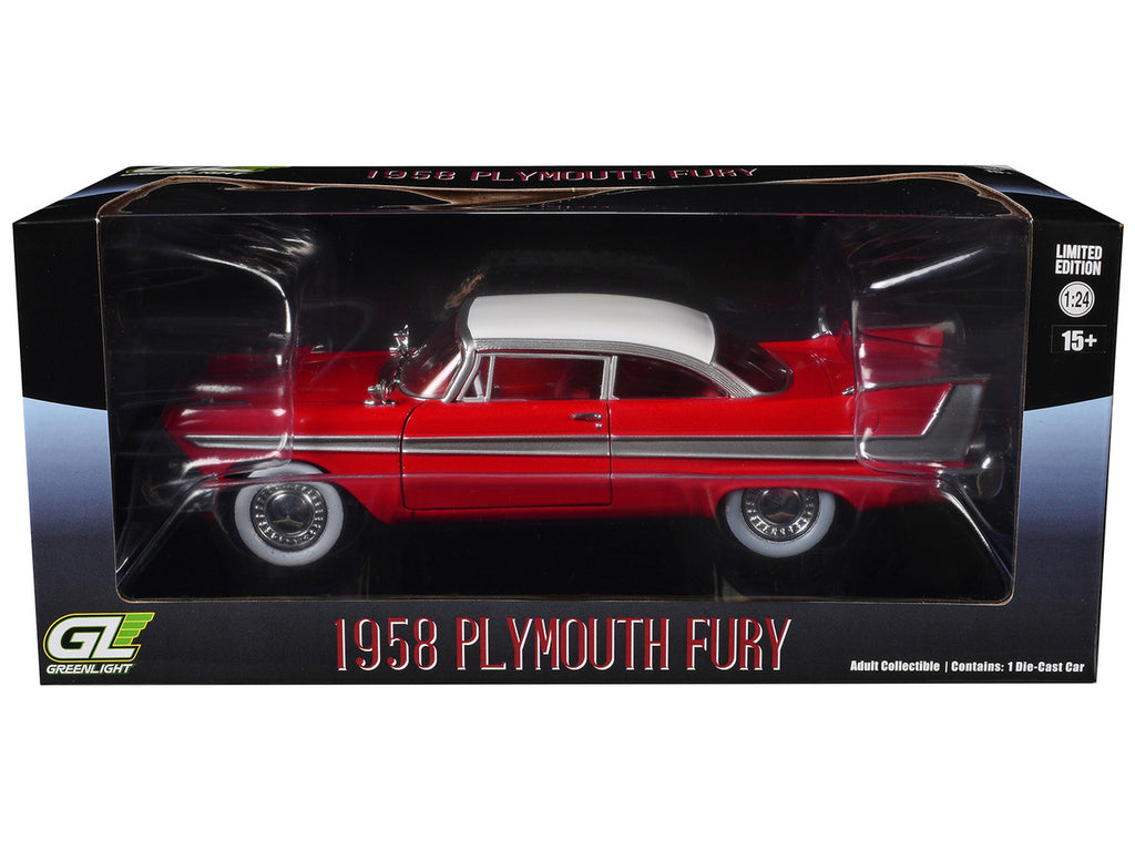 1958 Plymouth Fury Red with White Top and Red Interior "Hollywood Greatest Hits" Series 1/24 Diecast Model Car by Greenlight-1