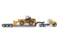 CAT Caterpillar CT681 Day Cab Tractor Yellow with Lowboy Trailer and CAT 950G Wheel Loader Yellow 1/87 (HO) Diecast Model by Diecast Masters-0