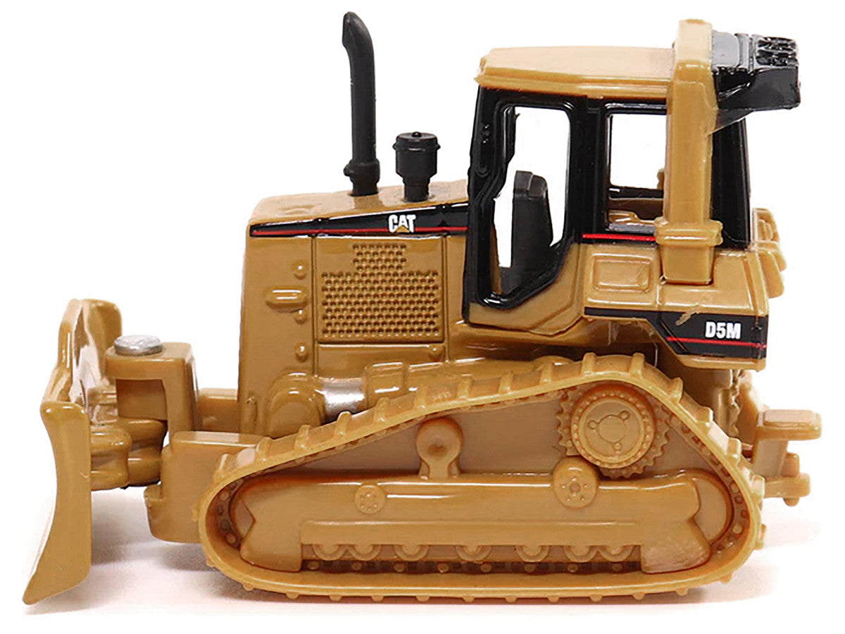 Peterbilt 579 UltraLoft Tandem Tractor Red Metallic with Lowboy Trailer and CAT D5M Dozer Yellow 1/87 (HO) Diecast Model by Diecast Masters-3