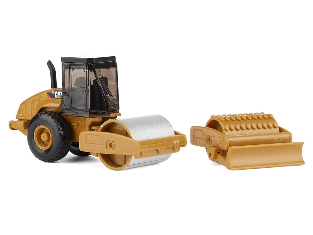 CAT Caterpillar CS56 Roller with Interchangeable Front Attachment Yellow 1/87 (HO) Diecast Model by Diecast Masters-2