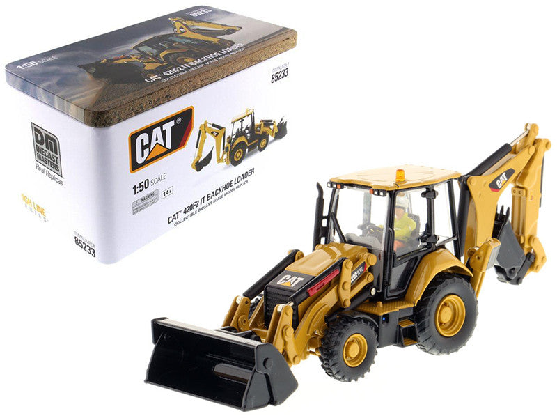CAT Caterpillar 420F2 IT Backhoe Loader with Operator "High Line Series" 1/50 Diecast Model by Diecast Masters-0
