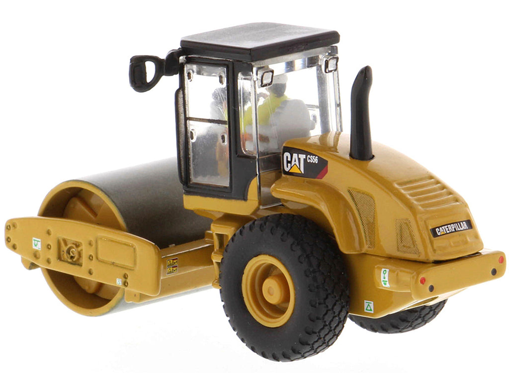 CAT Caterpillar CS56 Smooth Drum Vibratory Soil Compactor with Operator "High Line" Series 1/87 (HO) Scale Diecast Model by Diecast Masters-2