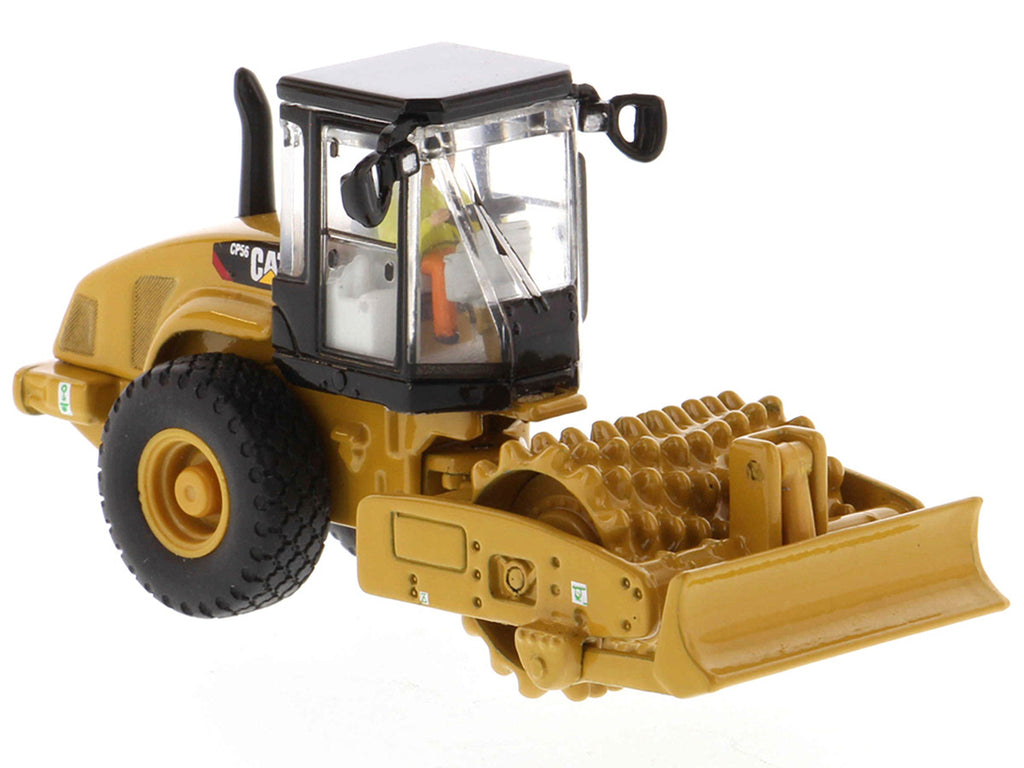 CAT Caterpillar CS56 Padfoot Drum Vibratory Soil Compactor with Operator "High Line" Series 1/87 (HO) Scale Diecast Model by Diecast Masters-1