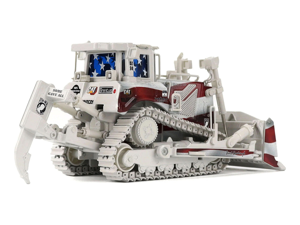 CAT Caterpillar D8T Track Type Tractor with Single Shank Ripper "Brent Scarbrough & Co." Patriotic Livery "High Line" Series 1/50 Diecast Model by Diecast Masters-1