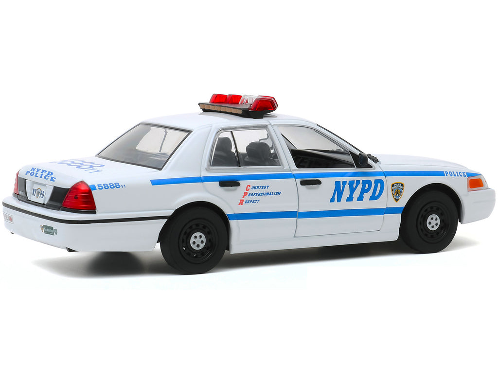 2011 Ford Crown Victoria Police Interceptor "New York City Police Department" (NYPD) White "Hot Pursuit" Series 1/24 Diecast Model Car by Greenlight-1