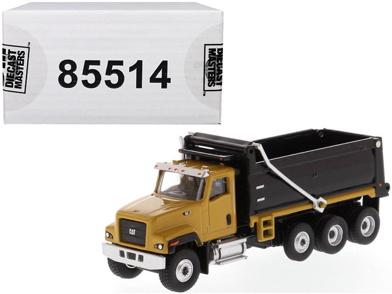 CAT Caterpillar CT681 Dump Truck Yellow and Black "High Line" Series 1/87 (HO) Scale Diecast Model by Diecast Masters-0
