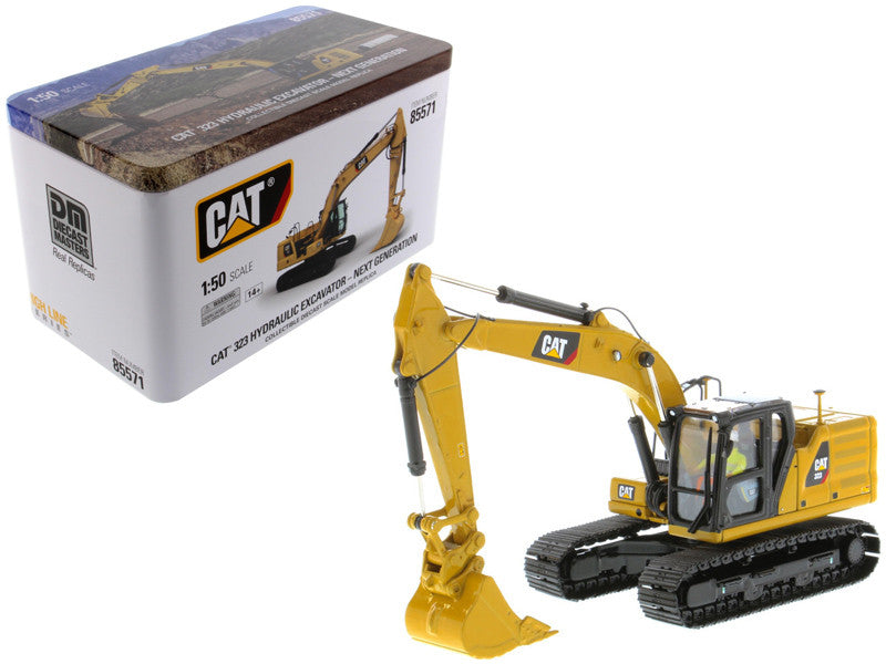 CAT Caterpillar 323 Hydraulic Excavator with Operator Next Generation Design "High Line Series" 1/50 Diecast Model by Diecast Masters-0
