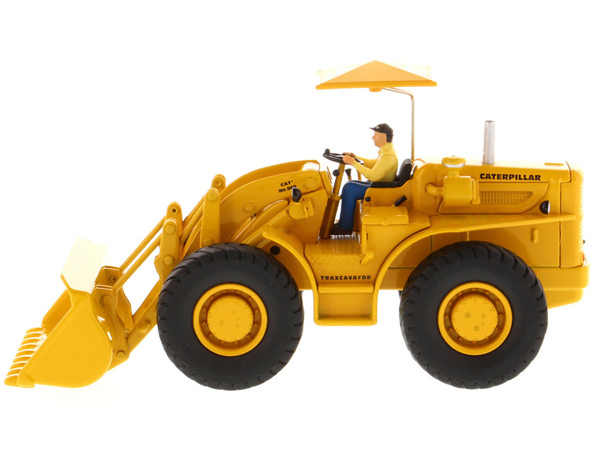 CAT Caterpillar 966A Wheel Loader Yellow with Operator "Vintage Series" 1/50 Diecast Model by Diecast Masters-1